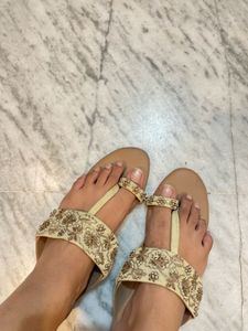 Embellished Handmade Leather Flats