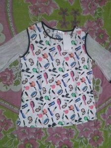 Cute Makeup Print Tunic Top