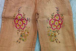 Vintage Y2K Peach Tan Flared Jeans