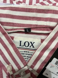 Striped Polo Shirt branded size L pure cotton