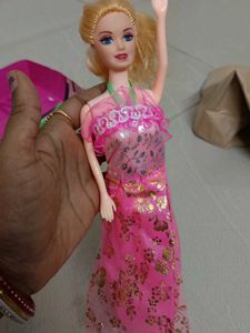 Vintage Barbie Doll - Pink Dress With Baby