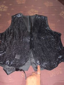 Sparkly Black Vest