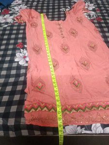 Elegant Peach Kurta Set with Dupatta