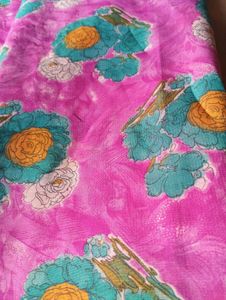 Vibrant Floral Print Saree