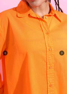 Vibrant Orange Oversized Shirt