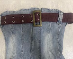 SALE❗️ y2k vintage denim belted mini dress🤩