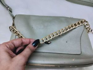 Pale Blue Chain Sling Bag