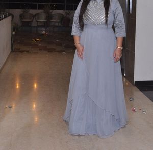 Elegant Grey Ethnic Gown
