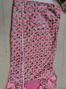 Beautiful Pink Kurta with Green Motif