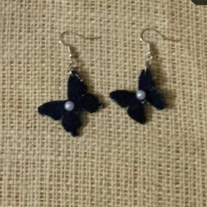 Cute Denim Butterfly Earrings