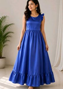 Royal Blue Ruffled Dress