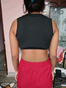 Black Fringe Crop Top
