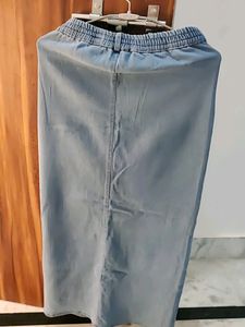 Denim Midi Skirt - Button Front