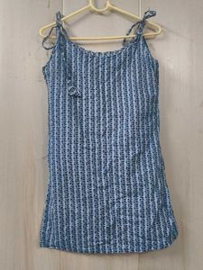 Blue Printed Cotton Kurta