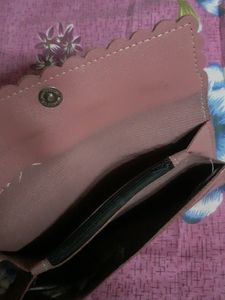 Women's Pink Purse Girl's Mauve Wallet With Pompom