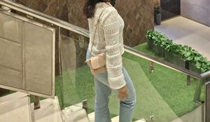 Crochet Knit Top &amp; Blue Pants