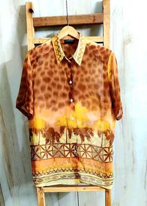 Printed Short Sleeve Shirt Size-44