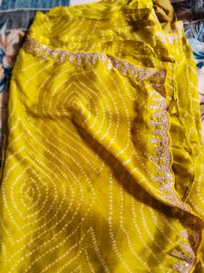 Vibrant Yellow Embellished Saree