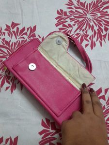 Chic Pink Wallet with Wrist Strap