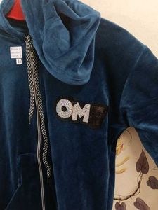 Blue Velvet Zip-Up Hoodie set xs and S 32" to 36"