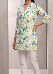 Bohemian Floral Print Cotton Kurta