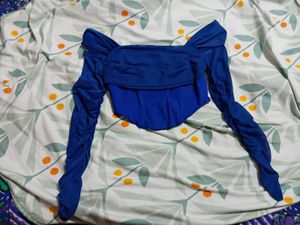 Off-Shoulder Ruched Mesh Top