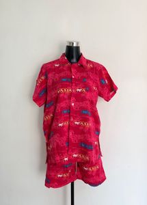 Vibrant Pink Elephant Print two-piece