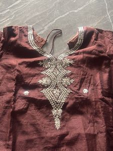 gotta Patti handwork tissue silk  kurti