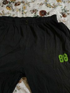 Men's Black Track Pants with Neon Stripe