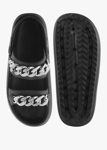 Chunky Embellished Slingback Sandals