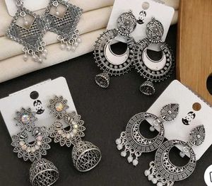 combo 4 pair of Oxidized Silver Dangle Earr