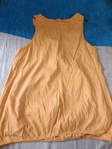 Cute Orange Sleeveless Top with Bow