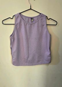 💜 Lavender Side Cut-Out Crop Top 💜