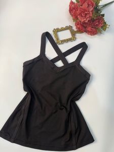 Black Criss-Cross Strap Tank Top