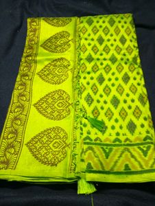 Shenega Green Silk Cotton Saree