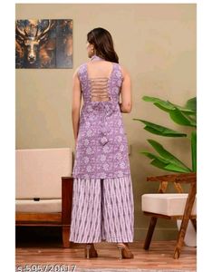 Stylish Lavender Kurta Palazzo Set