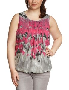 JUNAROSE Pink Grey Abstract Chiffon Sleeveless Top