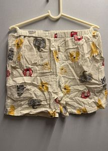 Cream Animal Print Coord Set (with shorts)