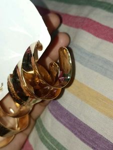 Set of 3 Gold Tone Hoop Earrings