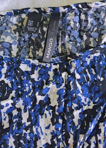 Blue Abstract Print Blouse