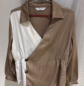 Chic Color Block Wrap Top