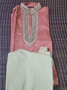 Coral Kurta Pajama Set