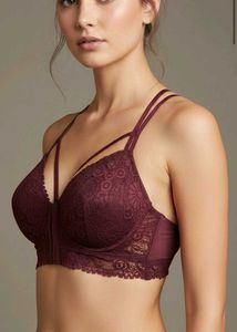 Burgundy Lace Bralette + free delivery