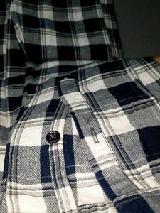 Classic Navy and White Plaid Shirt