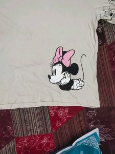Cream Minnie Mouse Graphic Tee