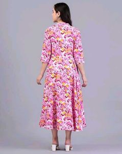 Beautiful Pink 👗 Floral Anarkali Gown
