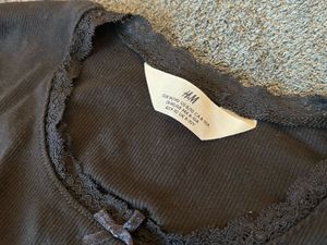 Cute Brown Ribbed T-Shirt