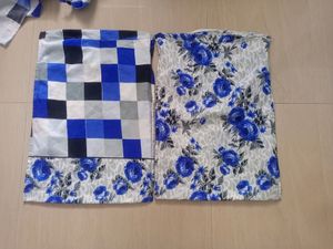 White Blue Flower Double Badsheet