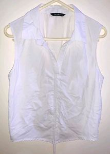 Zudio White Drawstring Crop Top