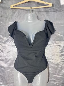 Chic Black Off-Shoulder Bodysuit